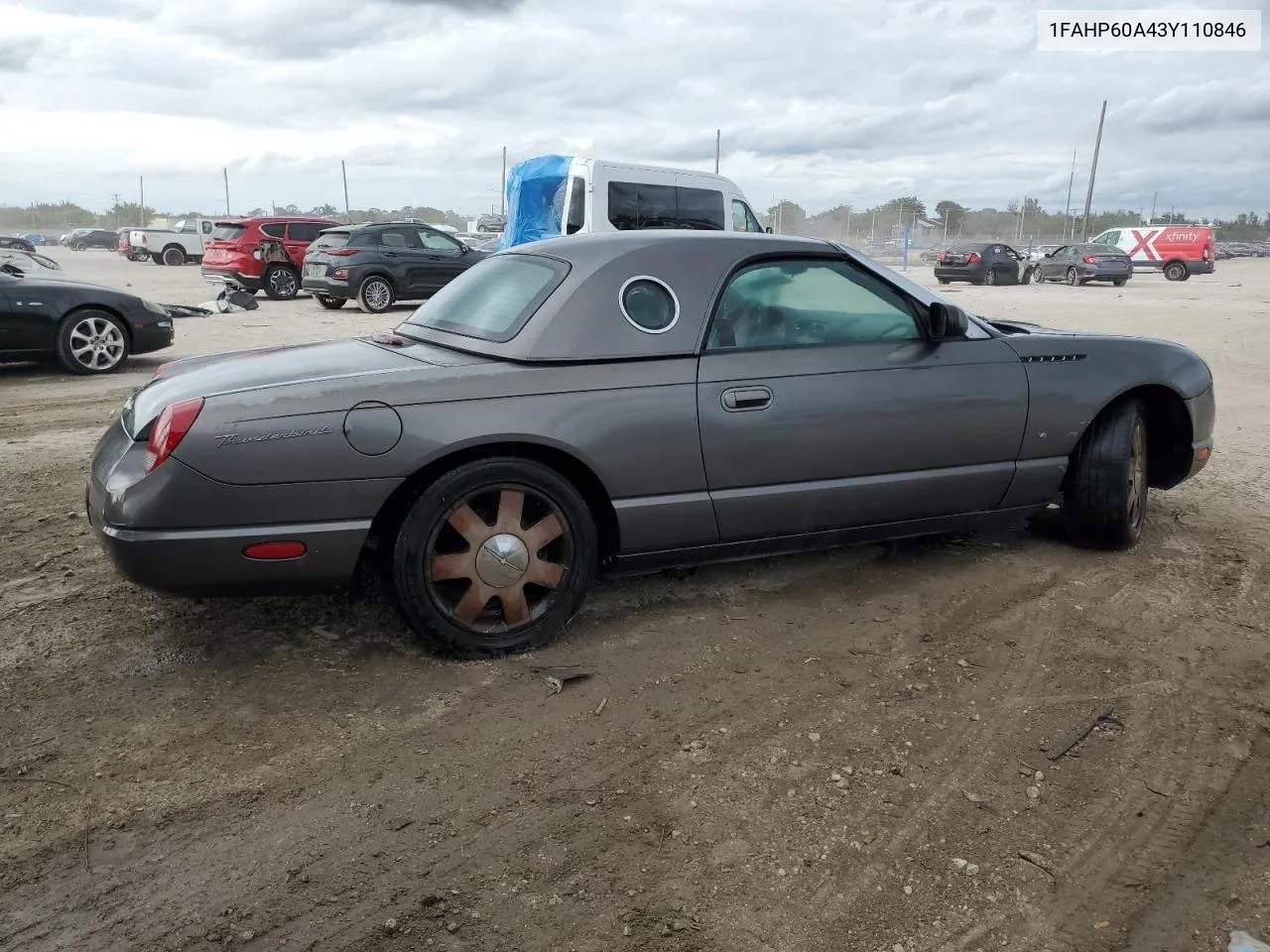 2003 Ford Thunderbird VIN: 1FAHP60A43Y110846 Lot: 88996505