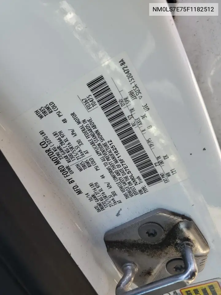 2015 Ford Transit Connect Xl VIN: NM0LS7E75F1182512 Lot: 63387365