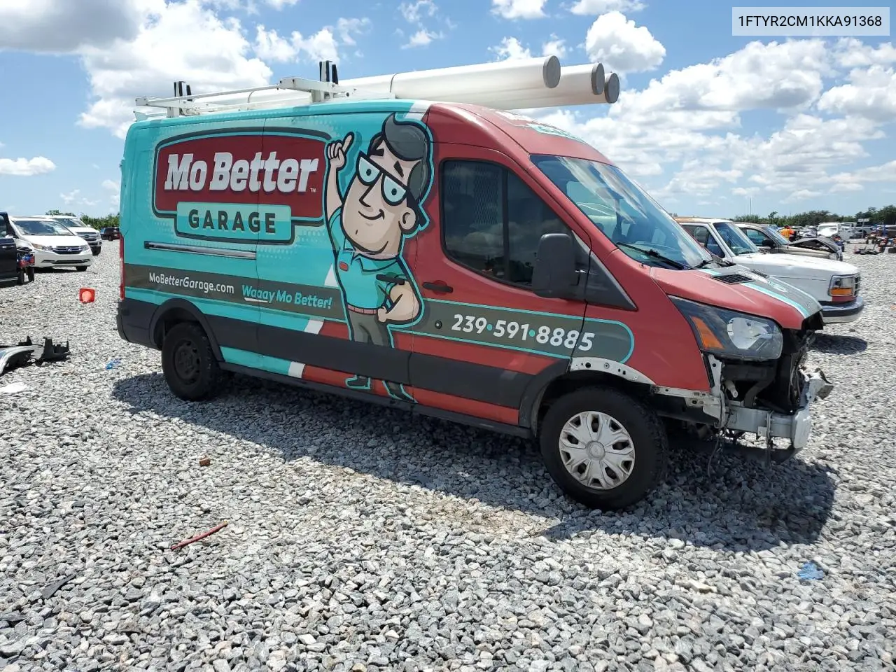 2019 Ford Transit T-250 VIN: 1FTYR2CM1KKA91368 Lot: 55663995