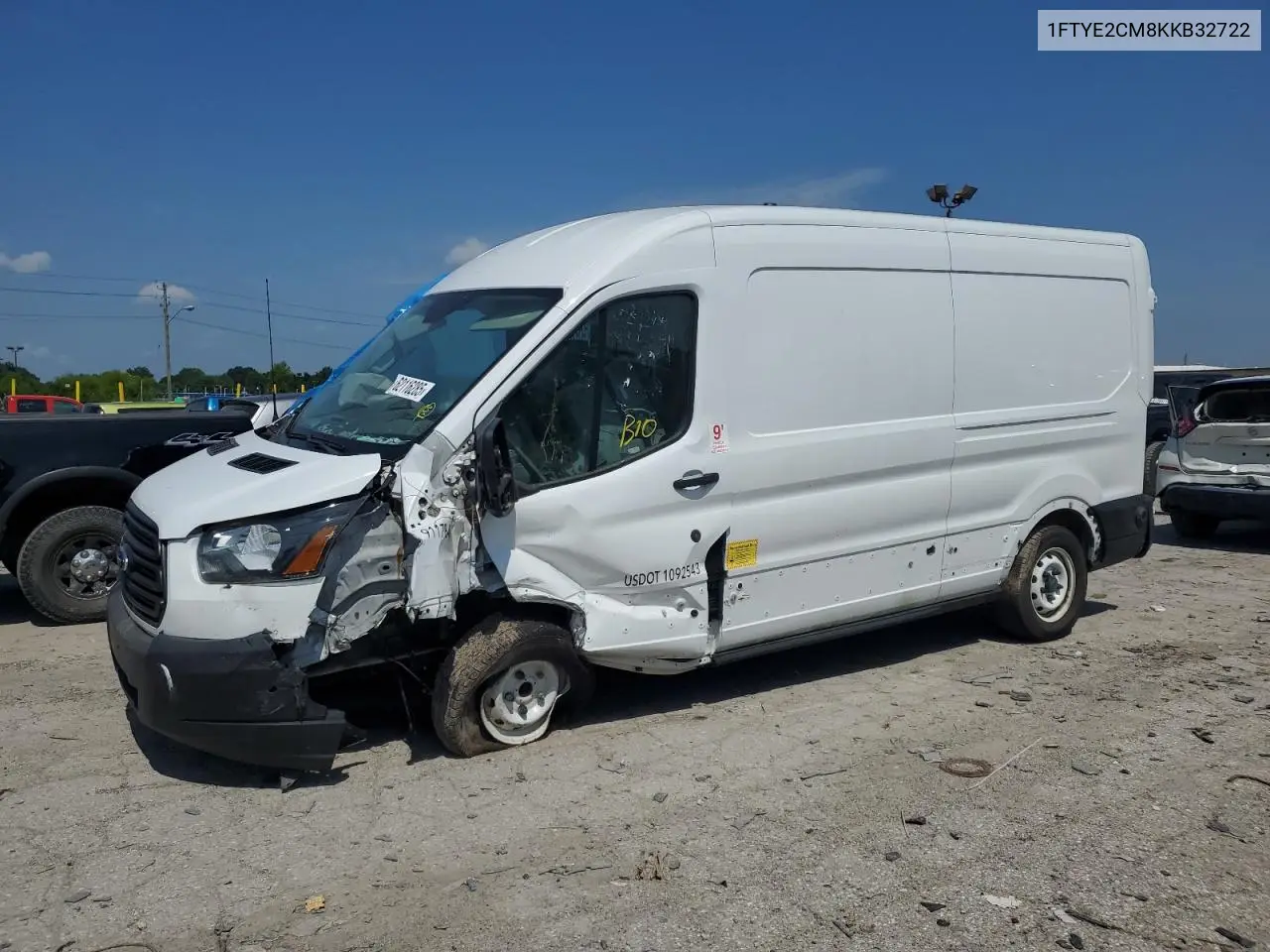 2019 Ford Transit T-150 VIN: 1FTYE2CM8KKB32722 Lot: 62116285