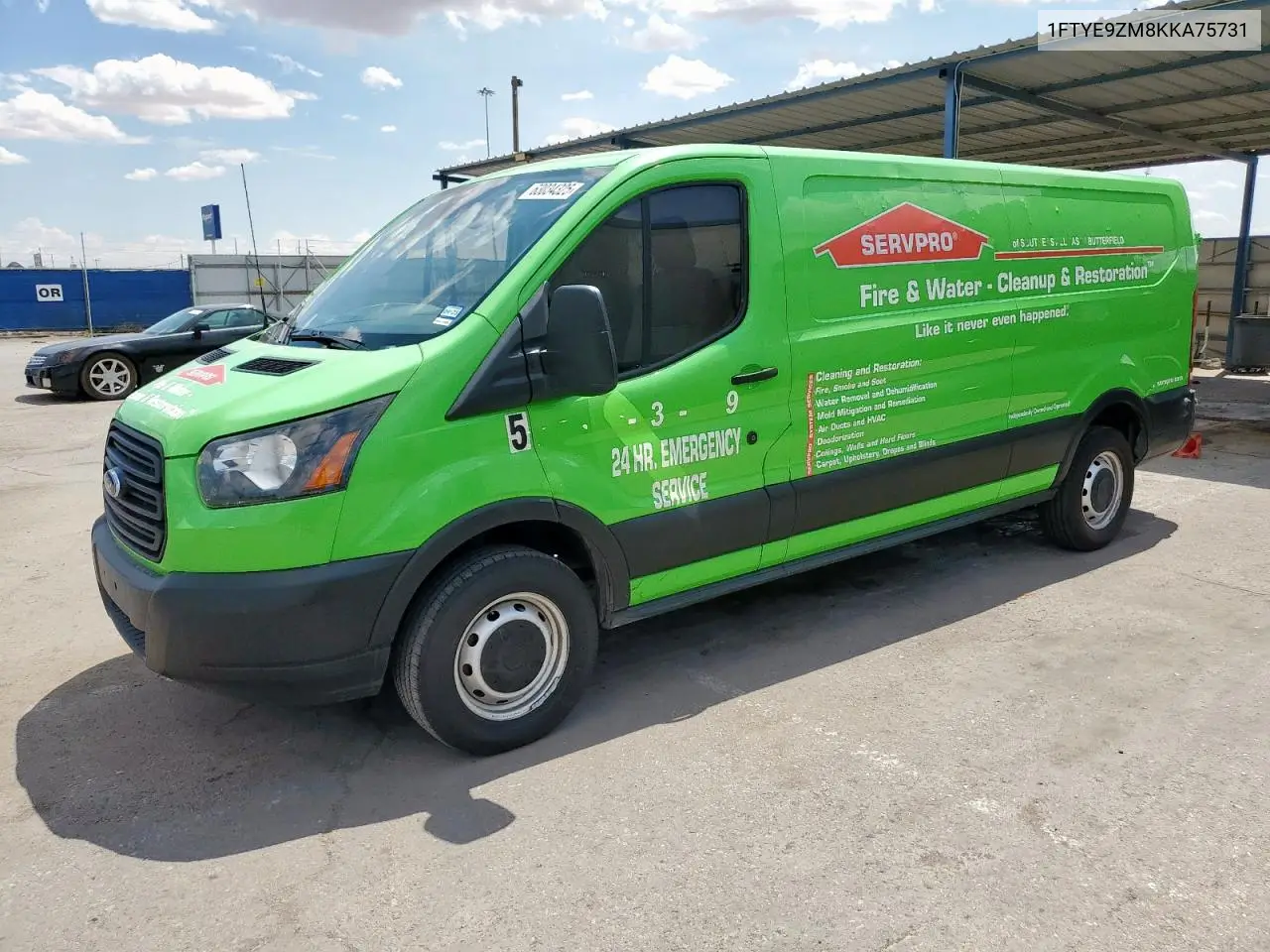 2019 Ford Transit T-150 VIN: 1FTYE9ZM8KKA75731 Lot: 63034325