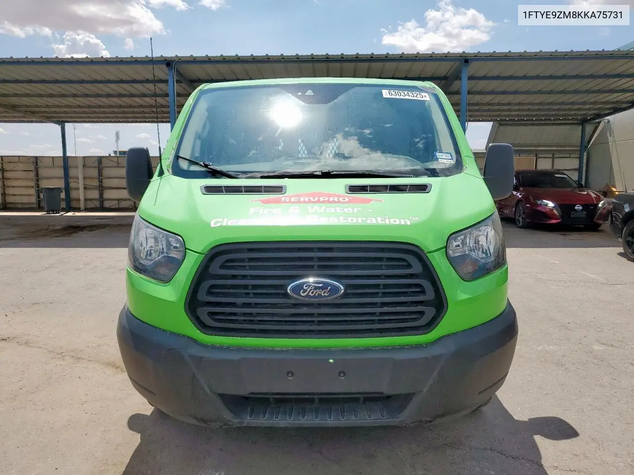 2019 Ford Transit T-150 VIN: 1FTYE9ZM8KKA75731 Lot: 63034325