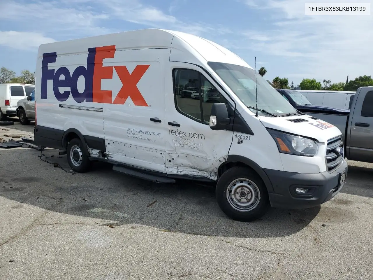2020 Ford Transit T-250 VIN: 1FTBR3X83LKB13199 Lot: 56201575