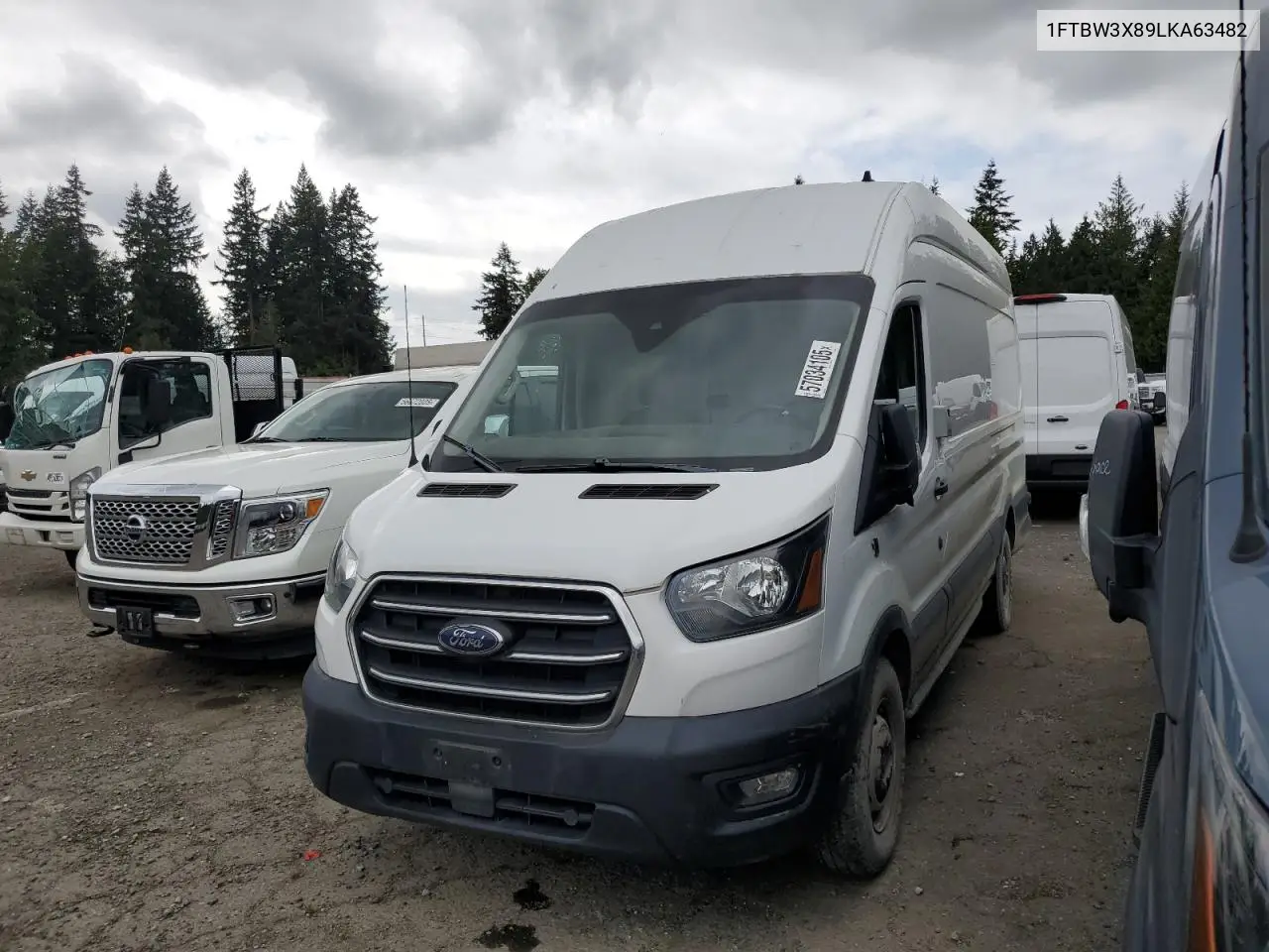 2020 Ford Transit T-350 VIN: 1FTBW3X89LKA63482 Lot: 57034105