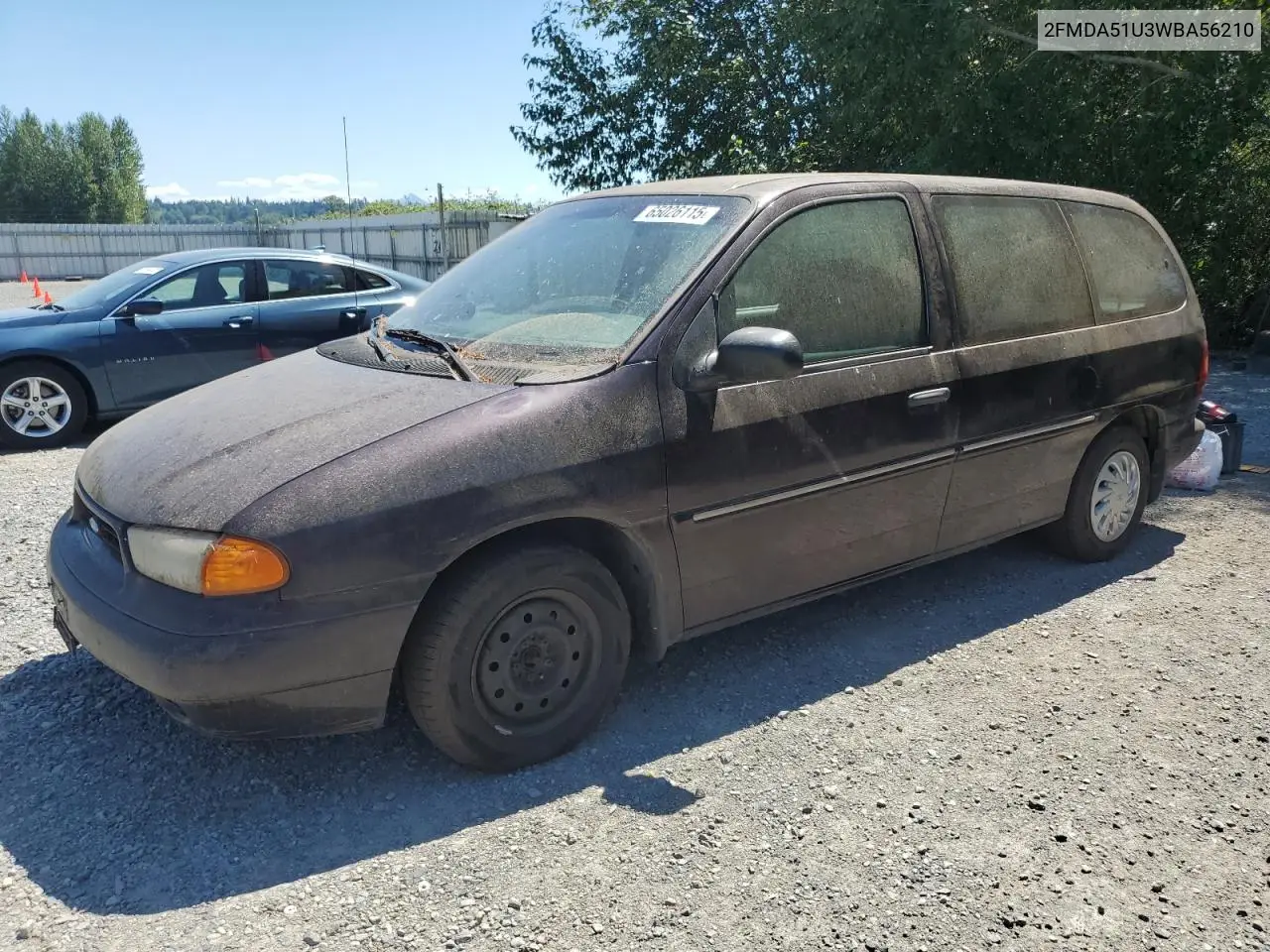 1998 Ford Windstar Wagon VIN: 2FMDA51U3WBA56210 Lot: 65026115