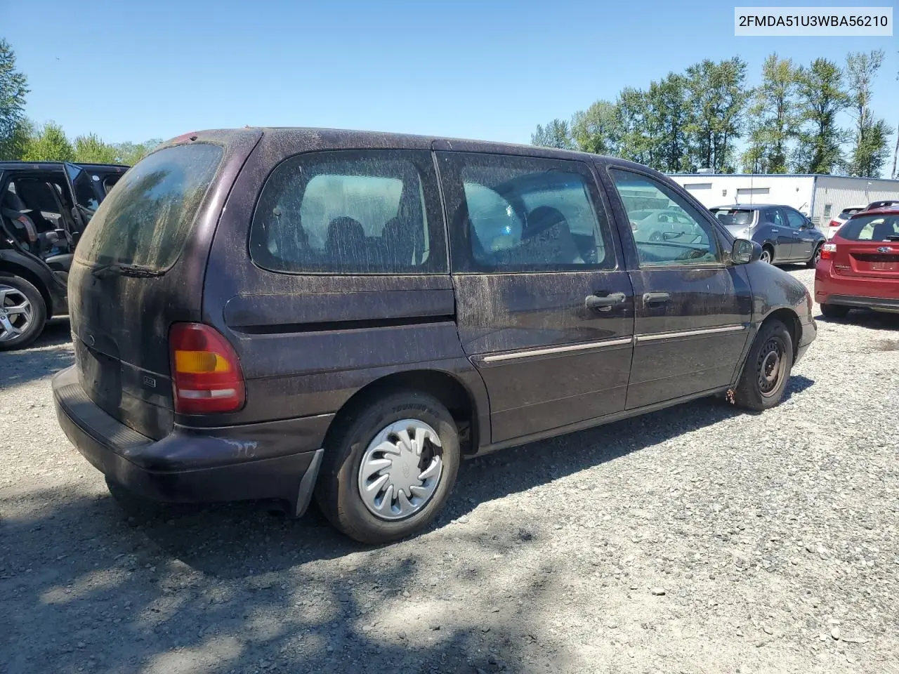 1998 Ford Windstar Wagon VIN: 2FMDA51U3WBA56210 Lot: 65026115