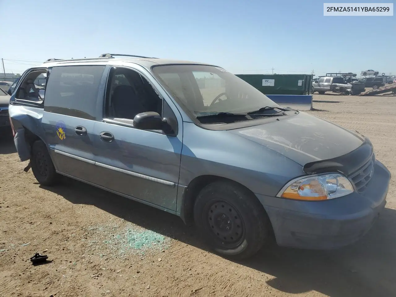 2000 Ford Windstar Lx VIN: 2FMZA5141YBA65299 Lot: 61062365