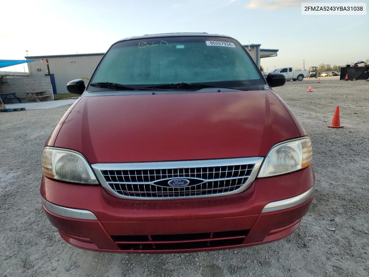 2000 Ford Windstar Se VIN: 2FMZA5243YBA31038 Lot: 80267934