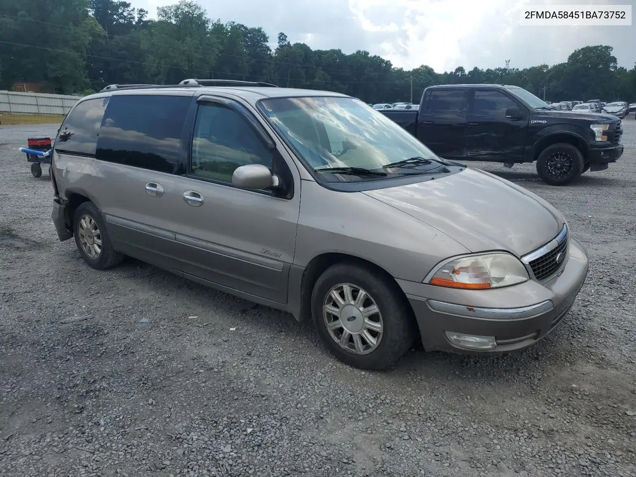 2001 Ford Windstar Limited VIN: 2FMDA58451BA73752 Lot: 62723095