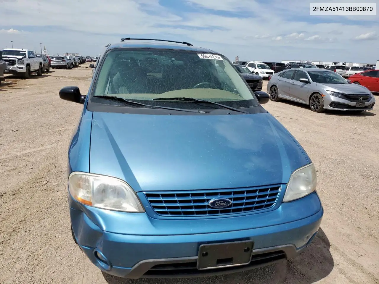 2003 Ford Windstar Lx VIN: 2FMZA51413BB00870 Lot: 59675215