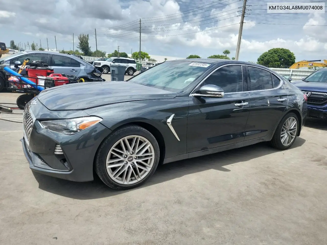 2021 Genesis G70 Elite VIN: KMTG34LA8MU074008 Lot: 62692345