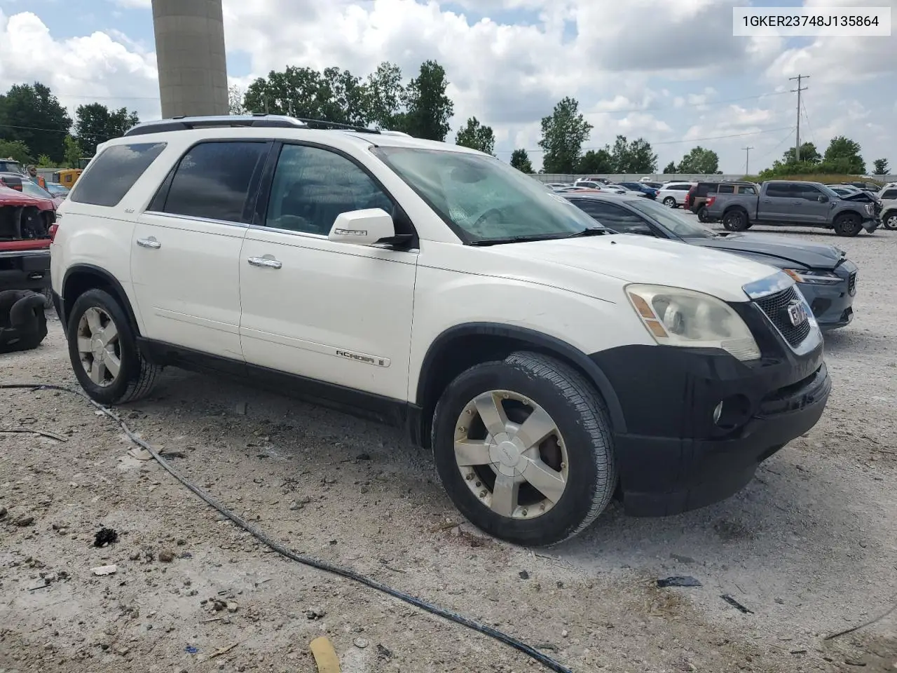 2008 GMC Acadia Slt-1 VIN: 1GKER23748J135864 Lot: 62717235