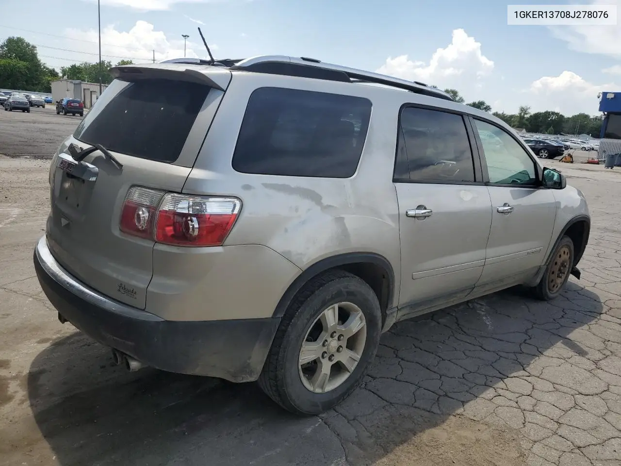 2008 GMC Acadia Sle VIN: 1GKER13708J278076 Lot: 65007535