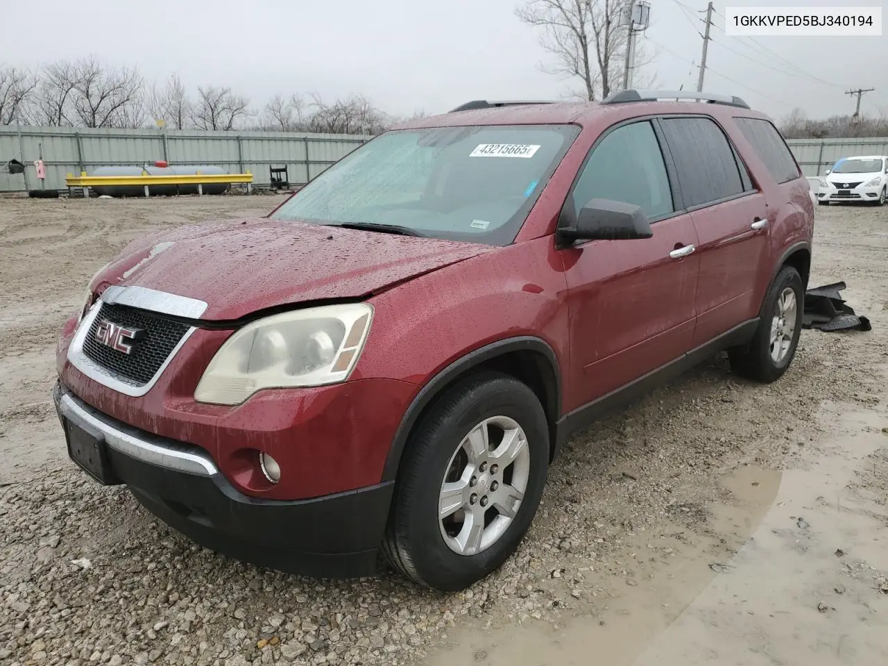 2011 GMC Acadia Sle VIN: 1GKKVPED5BJ340194 Lot: 43215665
