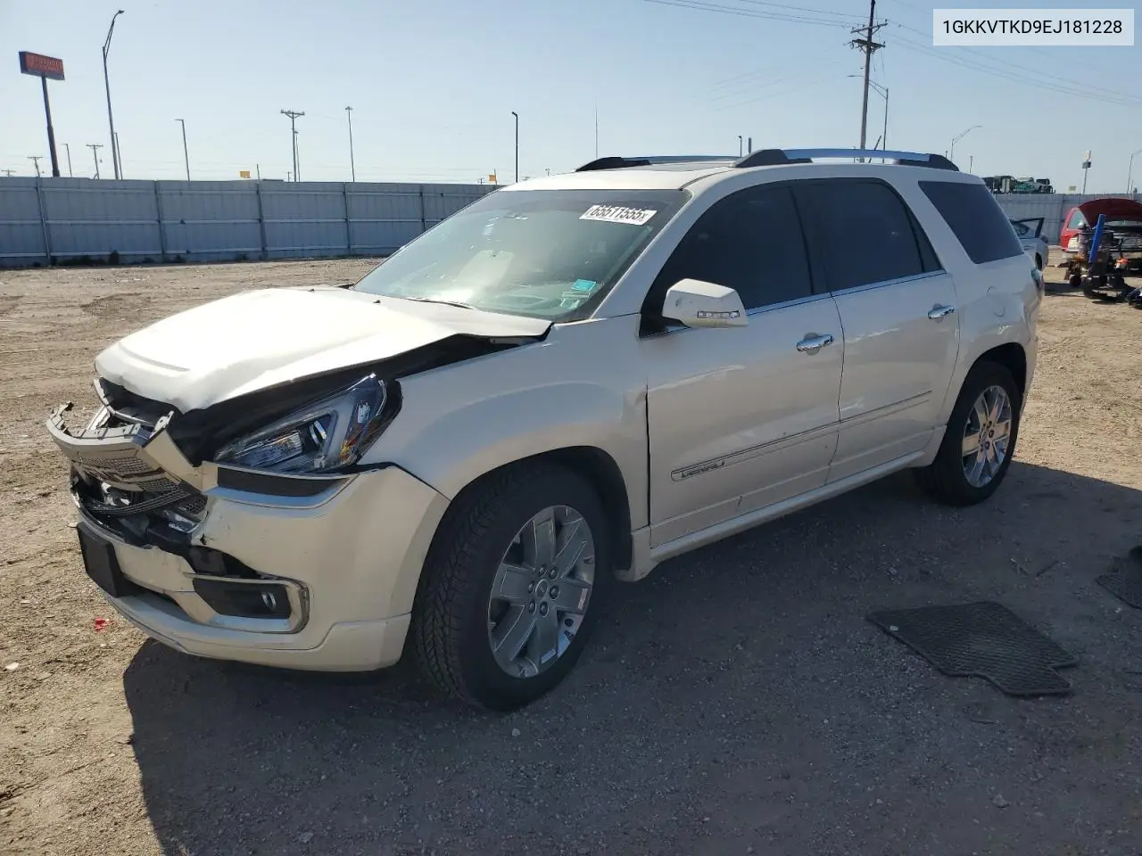 2014 GMC Acadia Denali VIN: 1GKKVTKD9EJ181228 Lot: 65511555