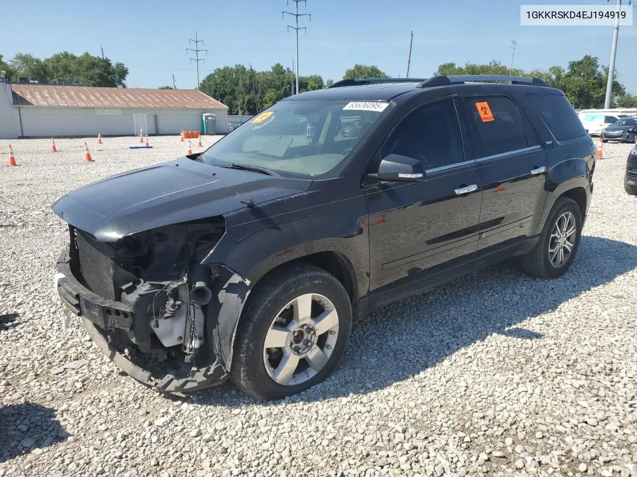 2014 GMC Acadia Slt-2 VIN: 1GKKRSKD4EJ194919 Lot: 65636095