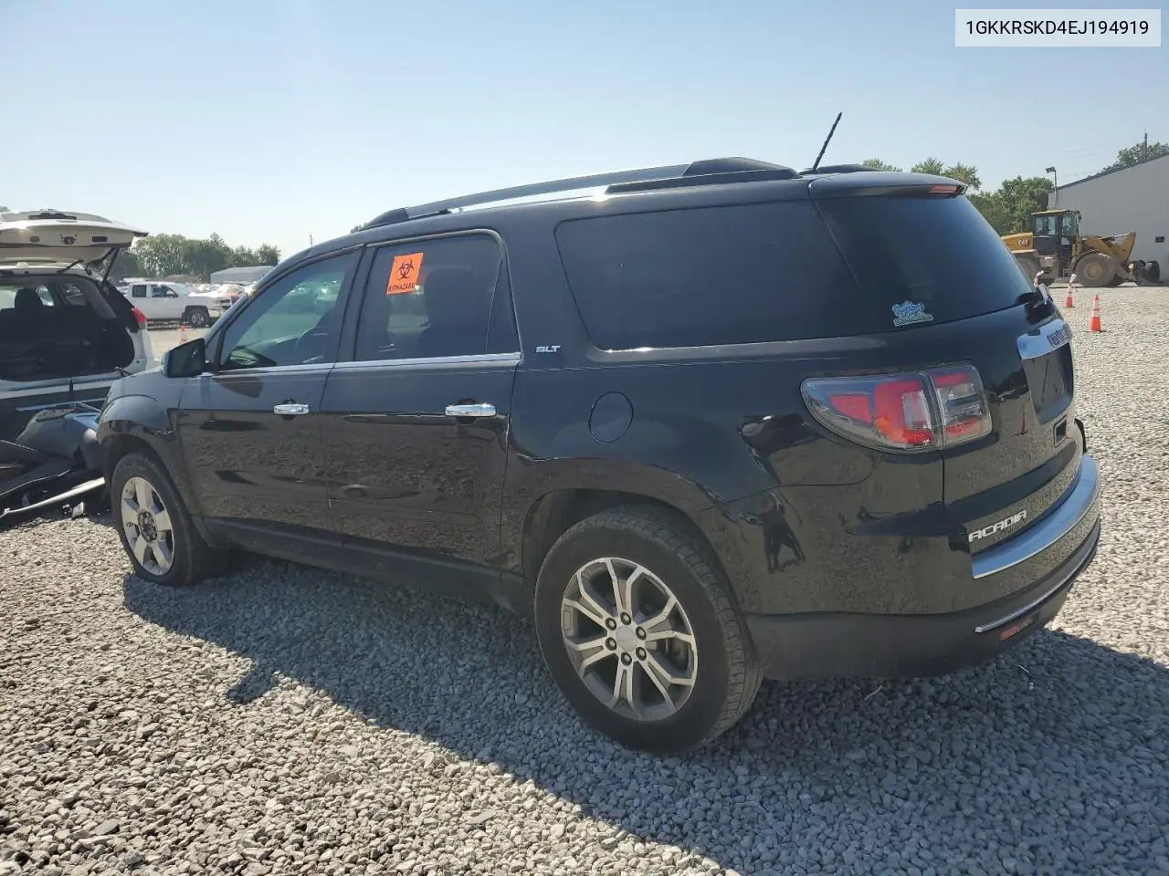 2014 GMC Acadia Slt-2 VIN: 1GKKRSKD4EJ194919 Lot: 65636095