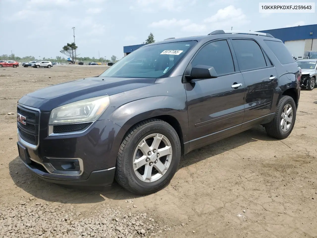 2015 GMC Acadia Sle VIN: 1GKKRPKDXFJ259643 Lot: 59767365
