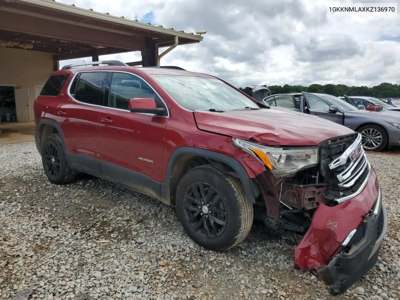 2019 GMC Acadia Slt-1 VIN: 1GKKNMLAXKZ136970 Lot: 56536755