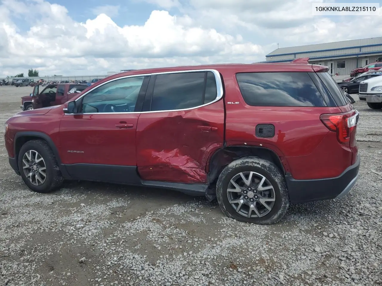 2020 GMC Acadia Sle VIN: 1GKKNKLA8LZ215110 Lot: 62669515