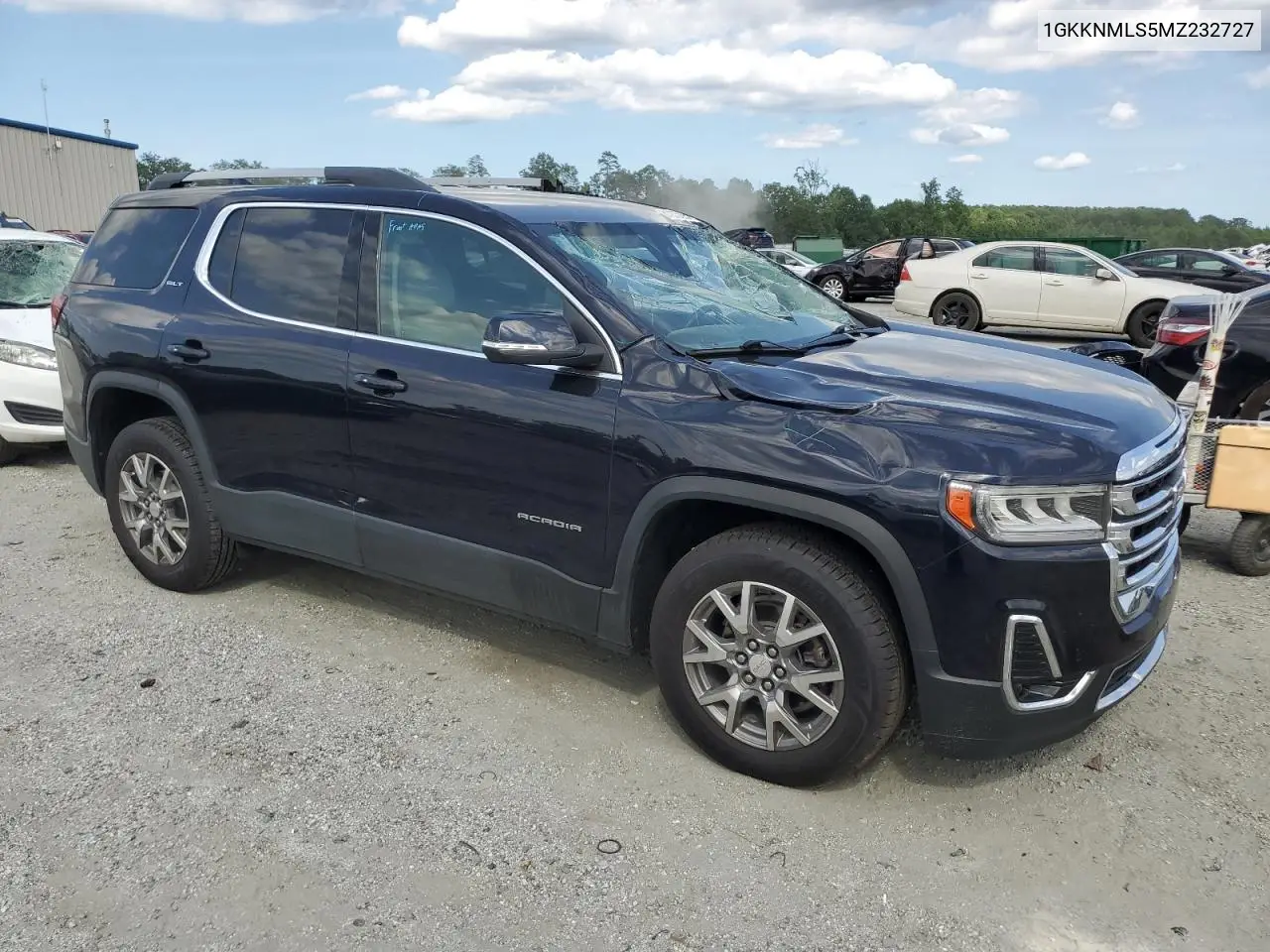 2021 GMC Acadia Slt VIN: 1GKKNMLS5MZ232727 Lot: 61975595