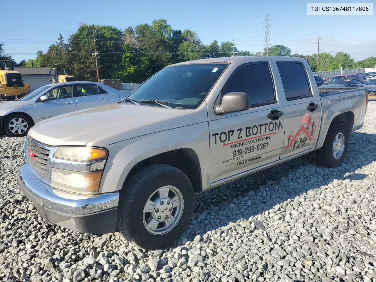 2004 GMC Canyon VIN: 1GTCS136748117806 Lot: 55744225