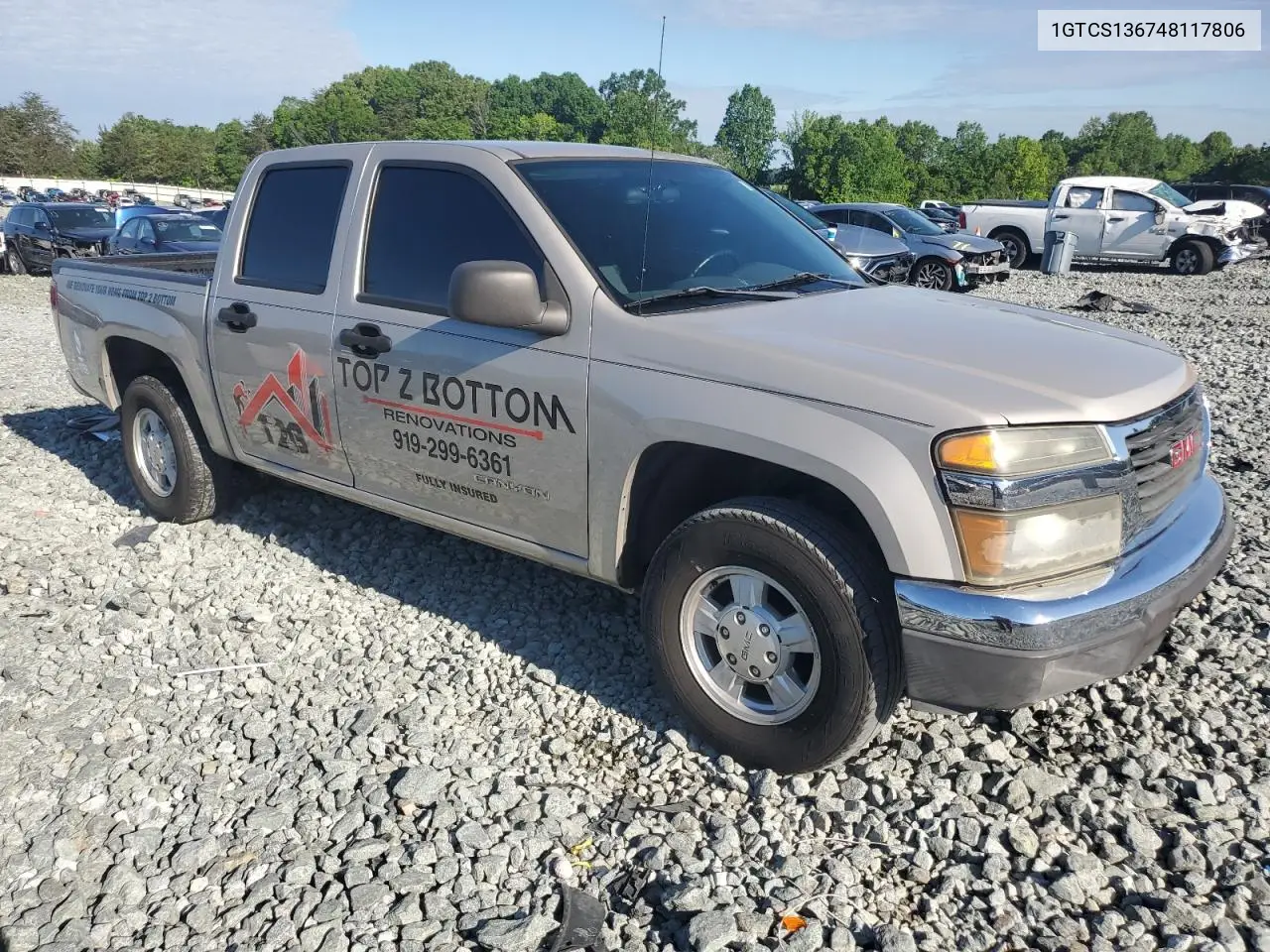 2004 GMC Canyon VIN: 1GTCS136748117806 Lot: 55744225