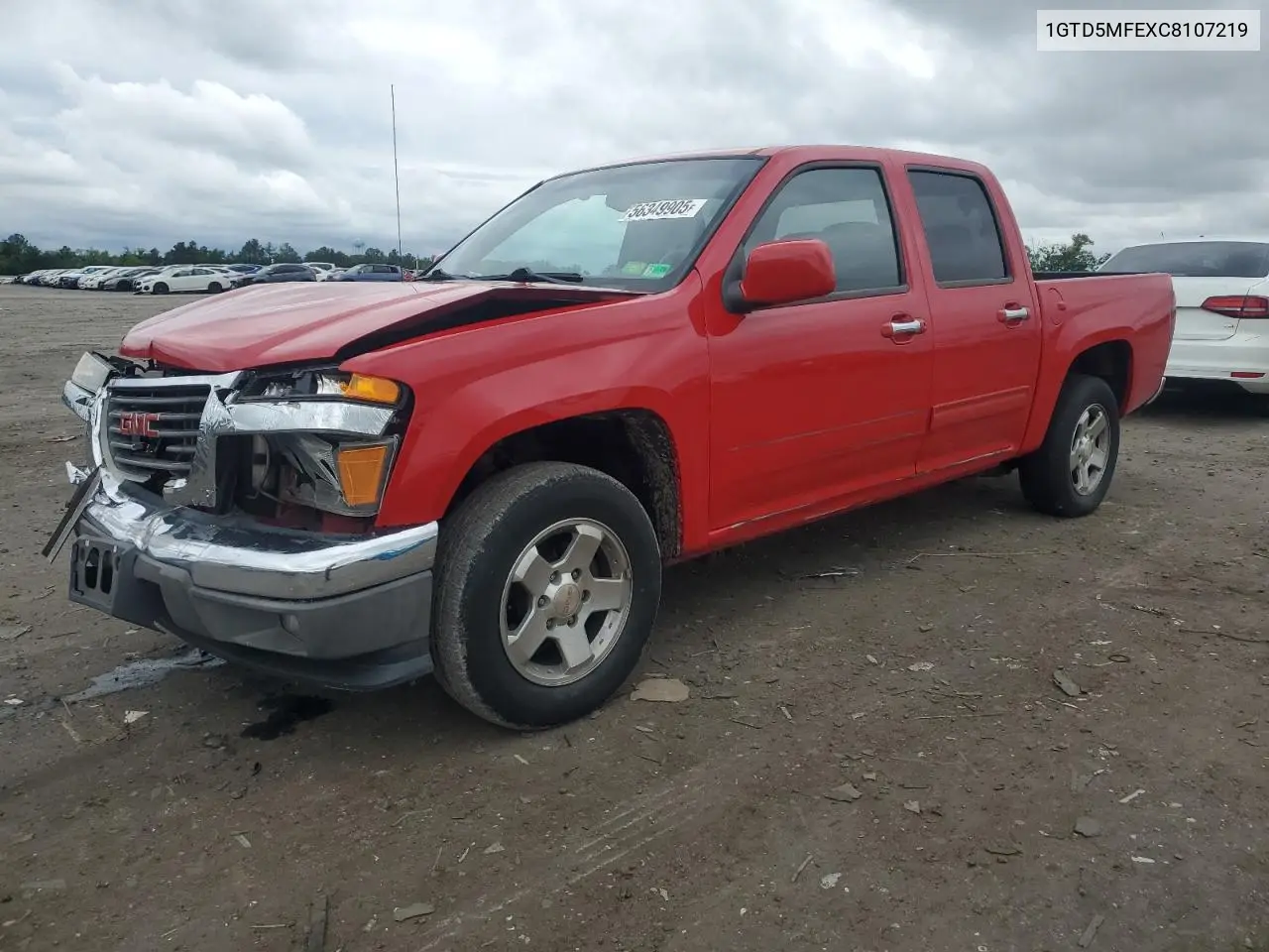2012 GMC Canyon Sle VIN: 1GTD5MFEXC8107219 Lot: 56349905