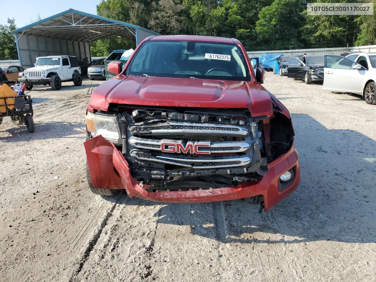 2016 GMC Canyon Sle VIN: 1GTG5CE30G1170027 Lot: 61762375