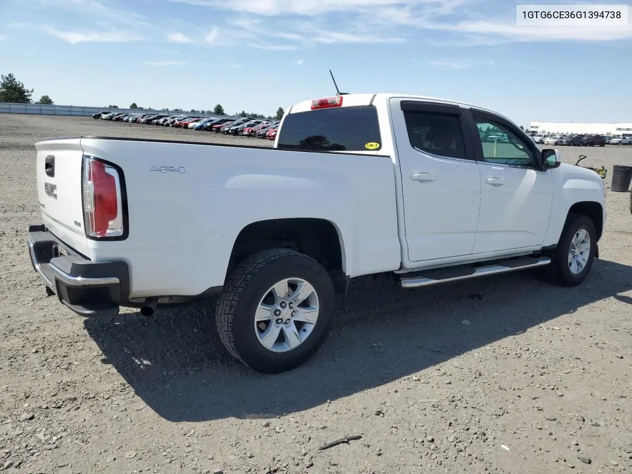 2016 GMC Canyon Sle VIN: 1GTG6CE36G1394738 Lot: 64516195