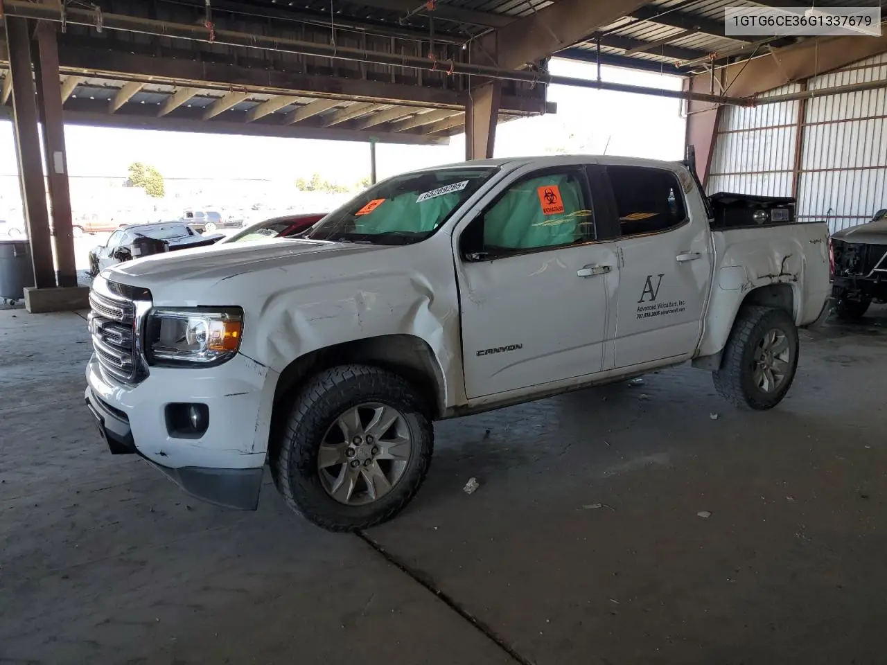 2016 GMC Canyon Sle VIN: 1GTG6CE36G1337679 Lot: 65289285