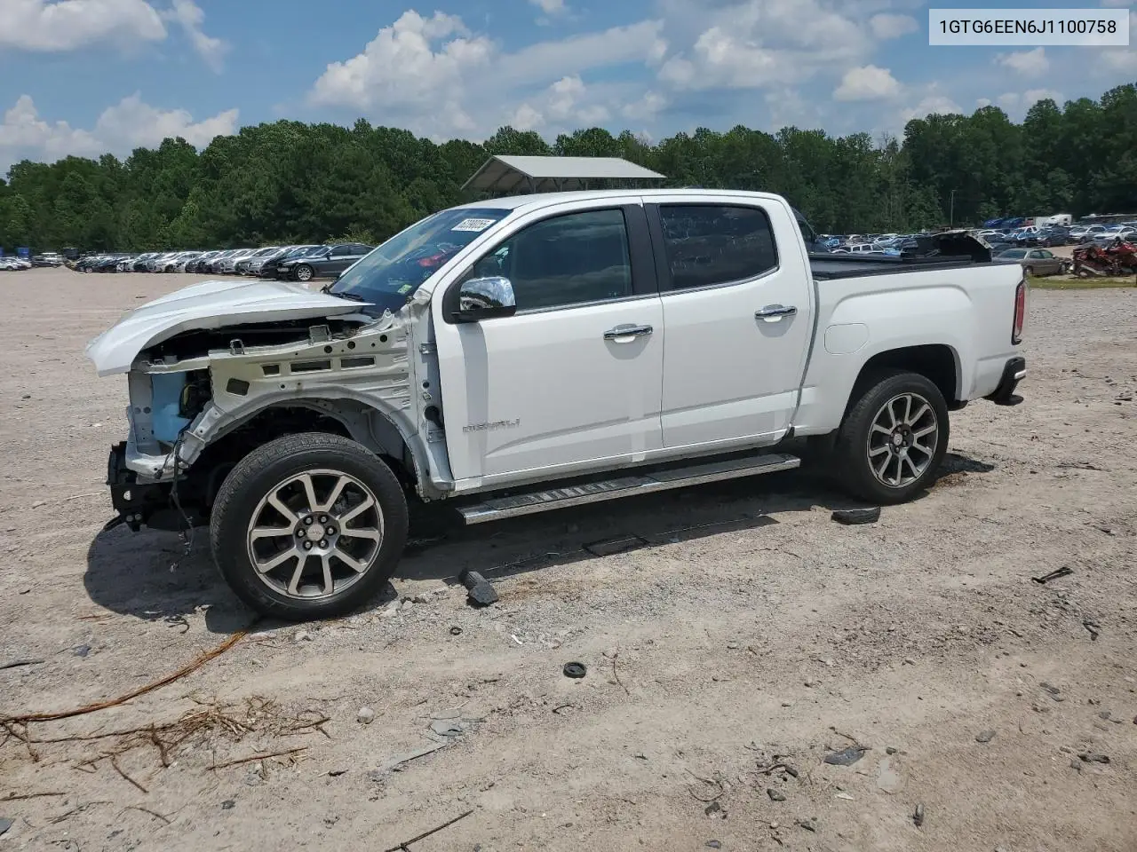 2018 GMC Canyon Denali VIN: 1GTG6EEN6J1100758 Lot: 62390055