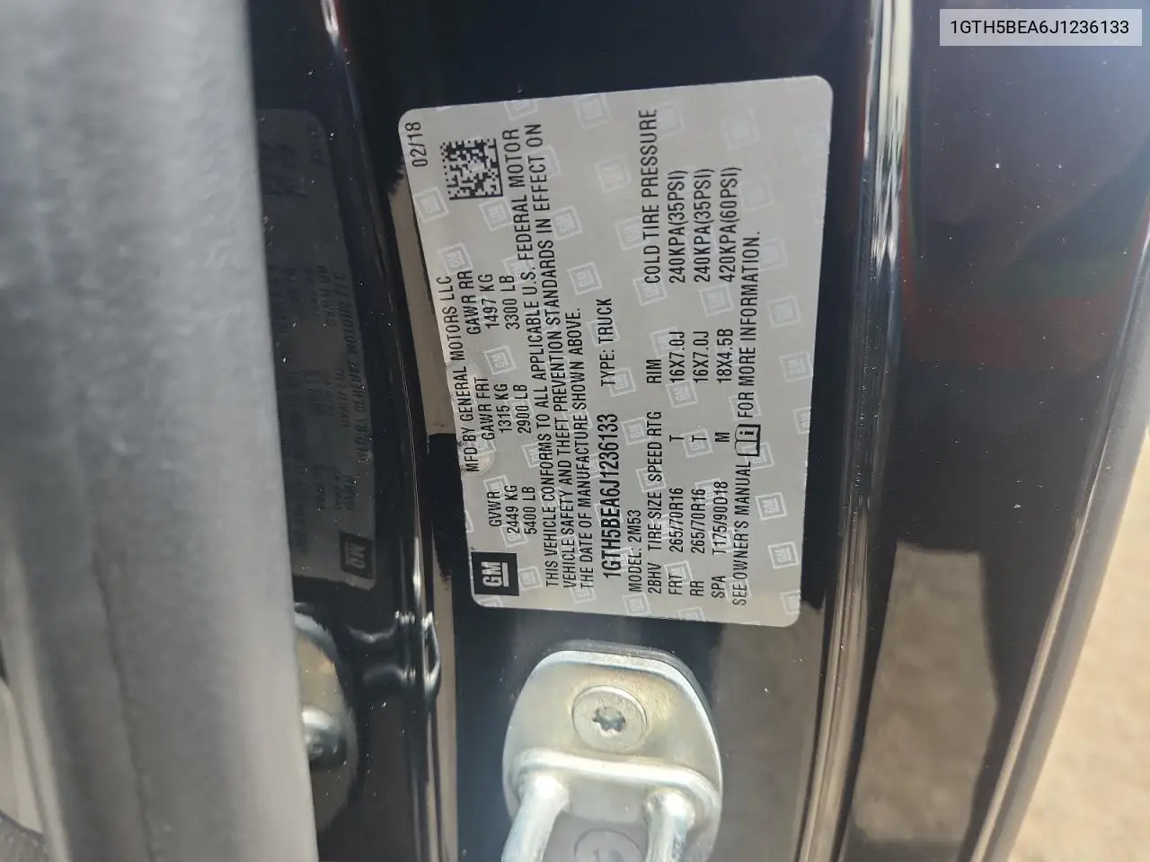 2018 GMC Canyon VIN: 1GTH5BEA6J1236133 Lot: 64272875
