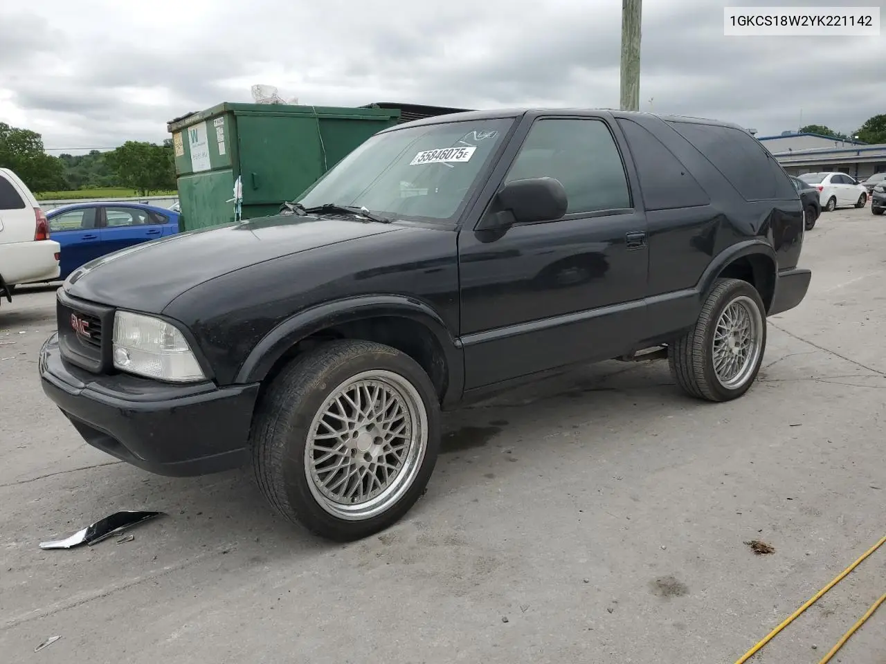 2000 GMC Jimmy VIN: 1GKCS18W2YK221142 Lot: 55846075