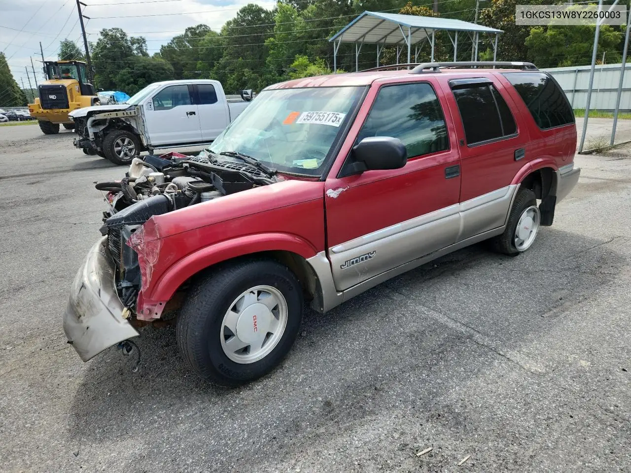 2000 GMC Jimmy VIN: 1GKCS13W8Y2260003 Lot: 59755175