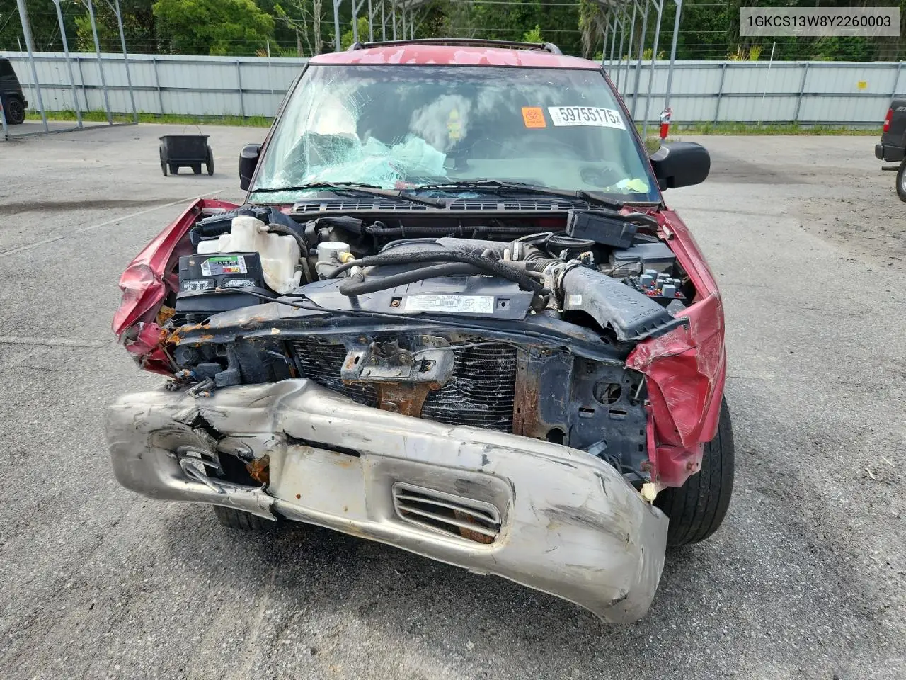 2000 GMC Jimmy VIN: 1GKCS13W8Y2260003 Lot: 59755175