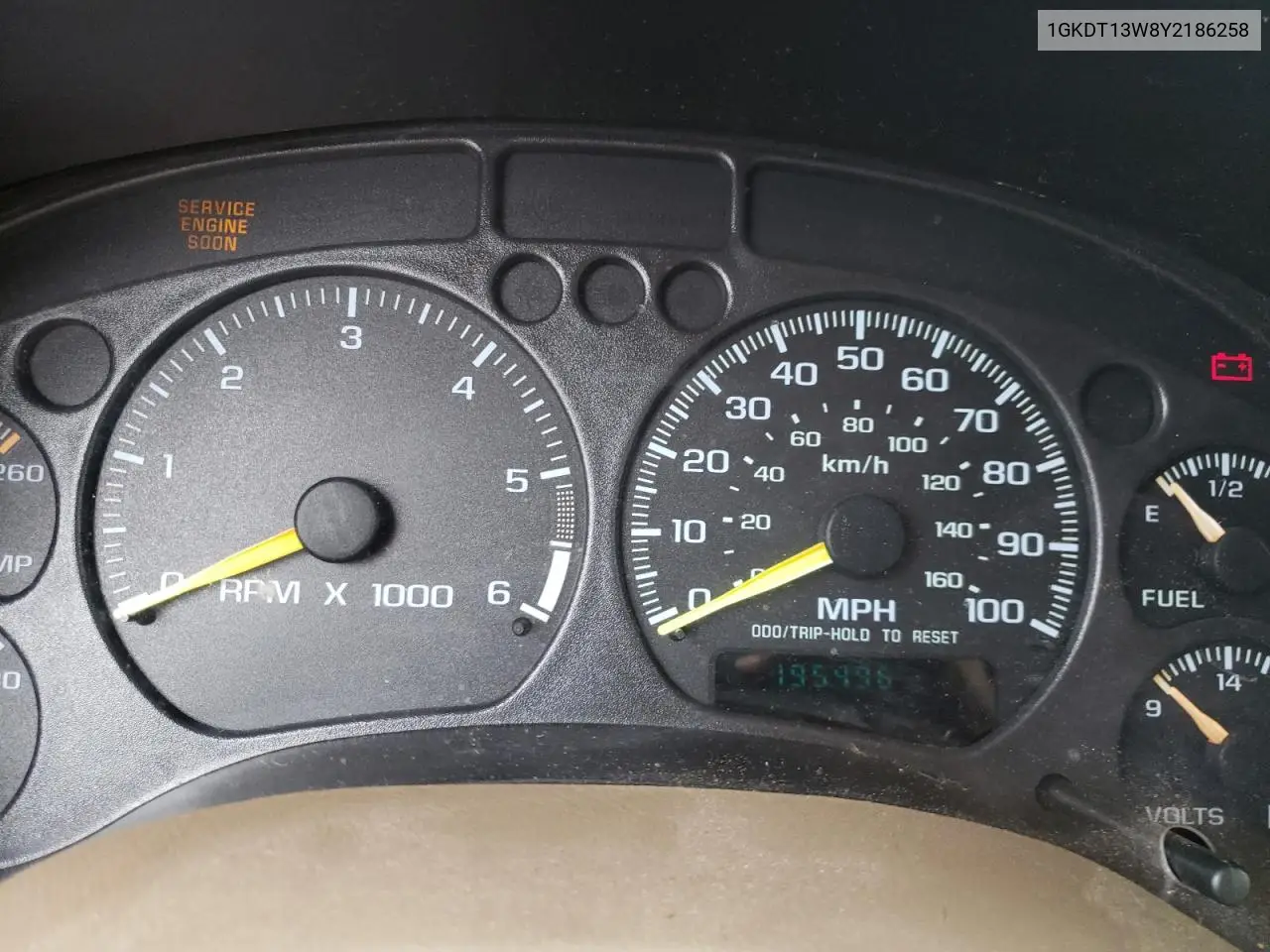 2000 GMC Jimmy / Envoy VIN: 1GKDT13W8Y2186258 Lot: 61835075