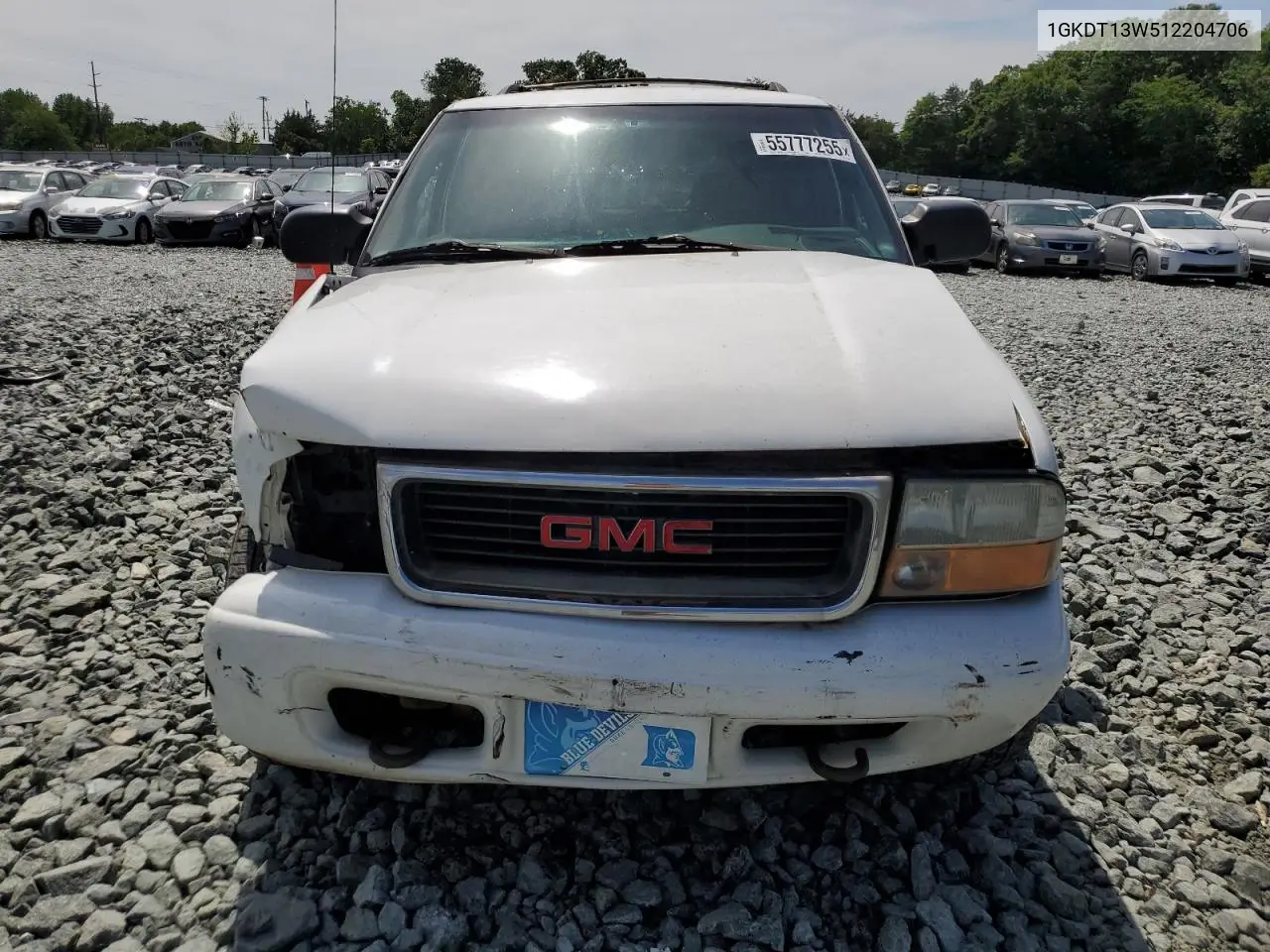 2001 GMC Jimmy VIN: 1GKDT13W512204706 Lot: 55777255