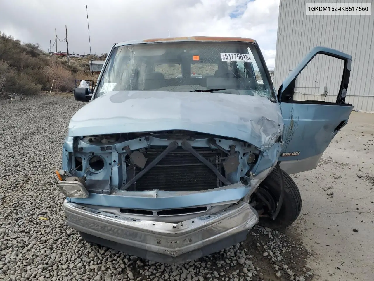1989 GMC Safari VIN: 1GKDM15Z4KB517560 Lot: 51775615