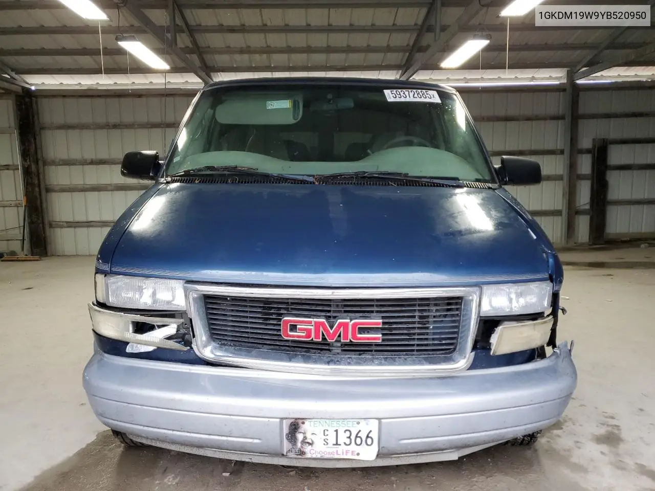 2000 GMC Safari Xt VIN: 1GKDM19W9YB520950 Lot: 59372885