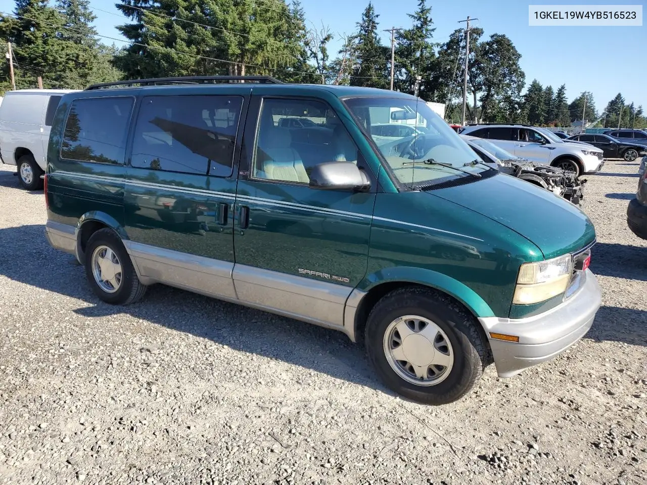 2000 GMC Safari Xt VIN: 1GKEL19W4YB516523 Lot: 63118025