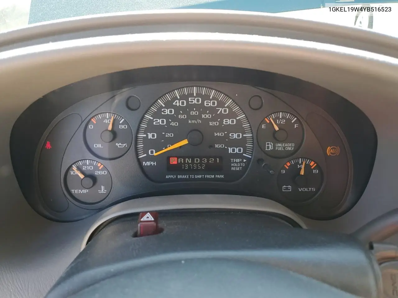 2000 GMC Safari Xt VIN: 1GKEL19W4YB516523 Lot: 63118025