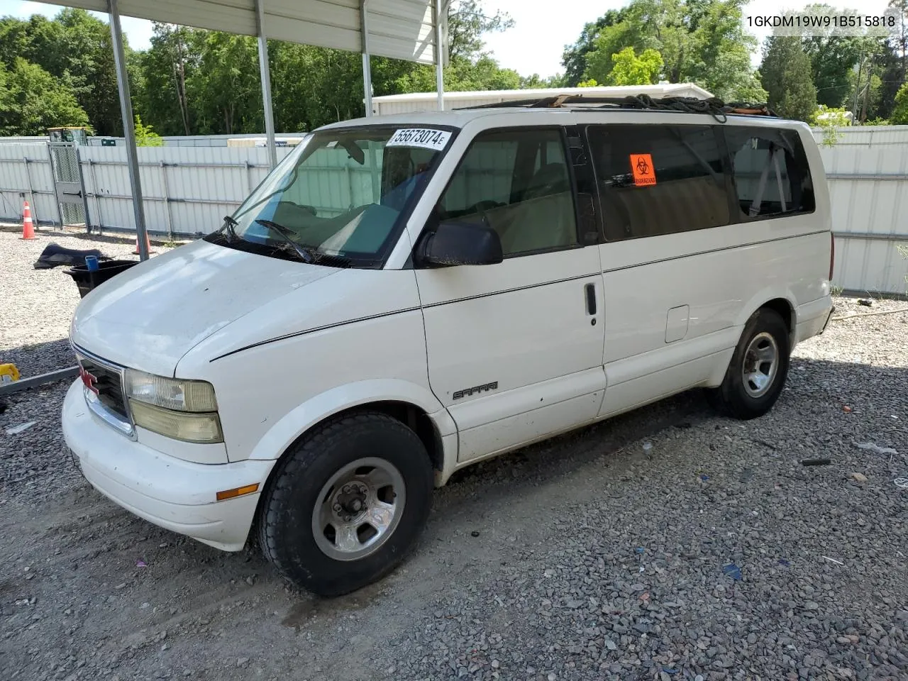 2001 GMC Safari Xt VIN: 1GKDM19W91B515818 Lot: 55673074