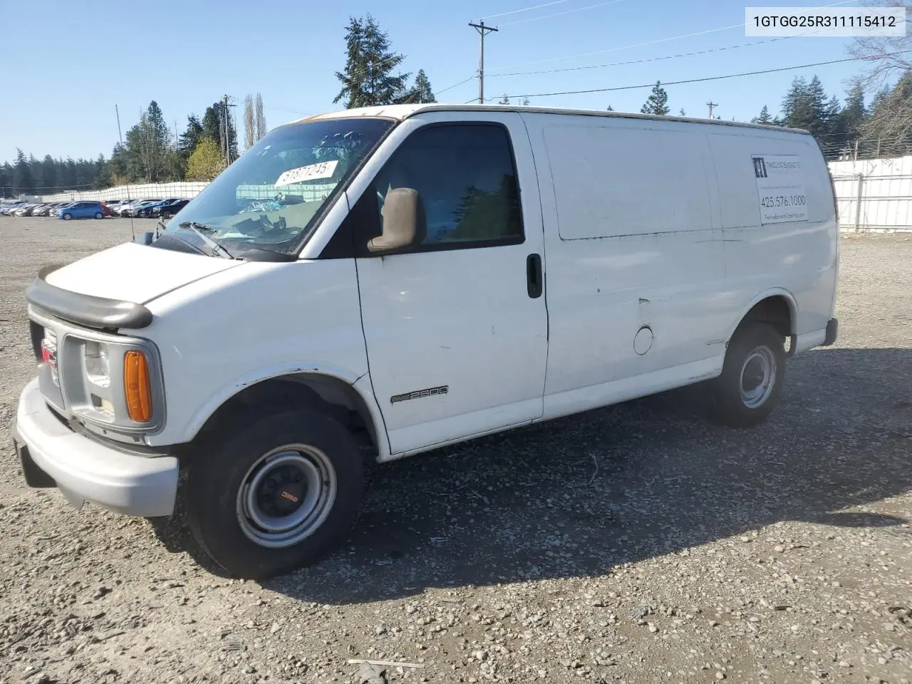 2001 GMC Savana G2500 VIN: 1GTGG25R311115412 Lot: 51871245