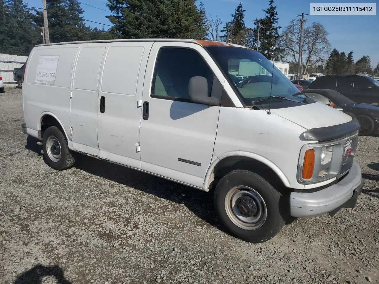 2001 GMC Savana G2500 VIN: 1GTGG25R311115412 Lot: 51871245
