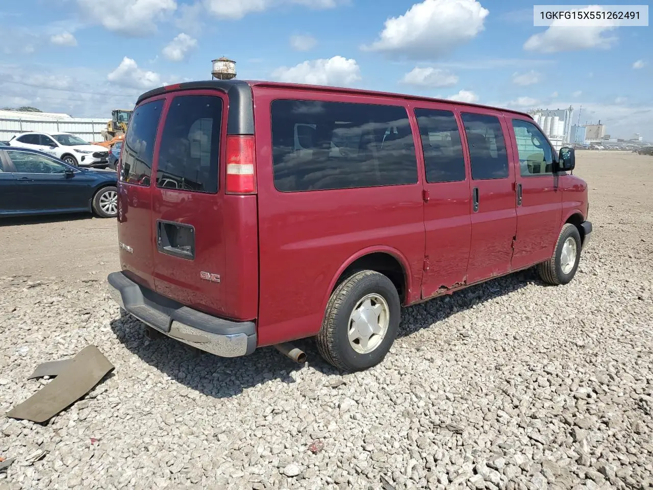 2005 GMC Savana G1500 VIN: 1GKFG15X551262491 Lot: 62782955
