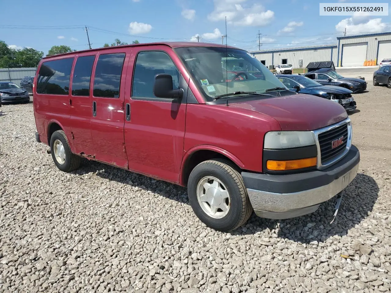 2005 GMC Savana G1500 VIN: 1GKFG15X551262491 Lot: 62782955