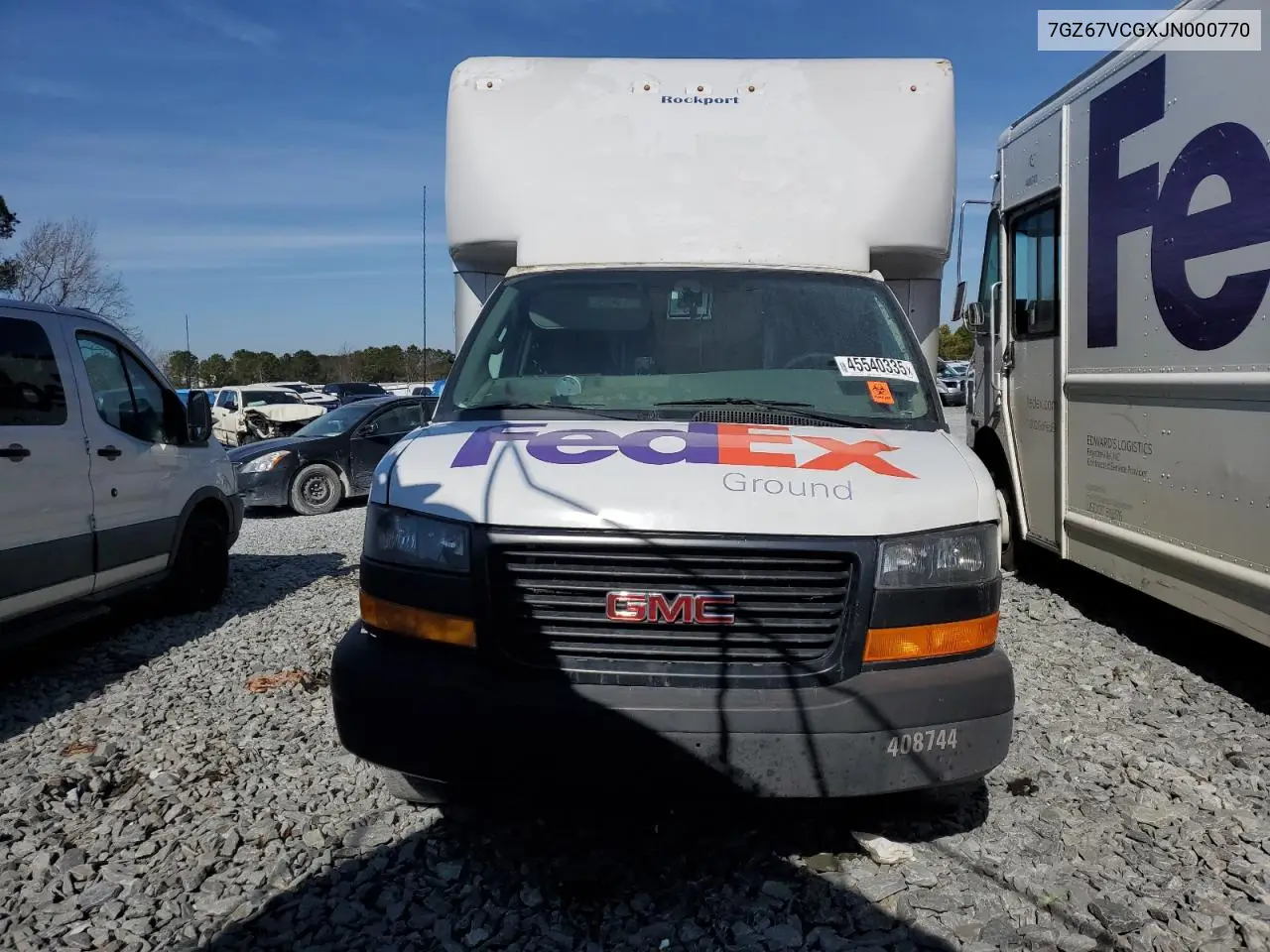 2018 GMC Savana G4500 Delivery Van VIN: 7GZ67VCGXJN000770 Lot: 45540335