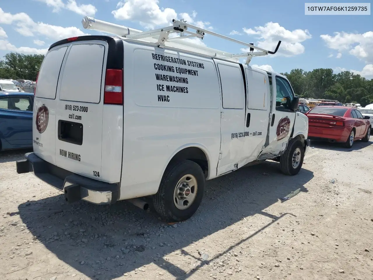 2019 GMC Savana G2500 VIN: 1GTW7AFG6K1259735 Lot: 61904585