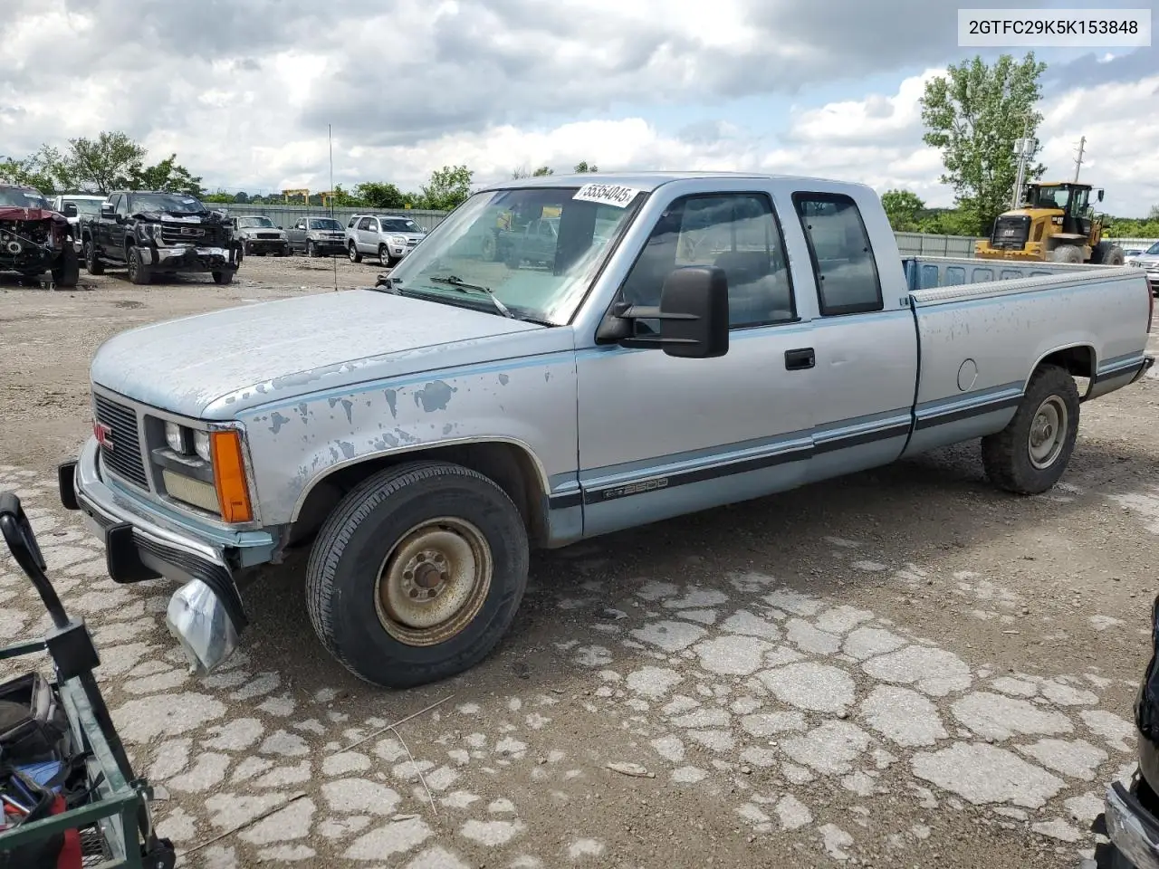 1989 GMC Sierra C2500 VIN: 2GTFC29K5K153848 Lot: 55354045